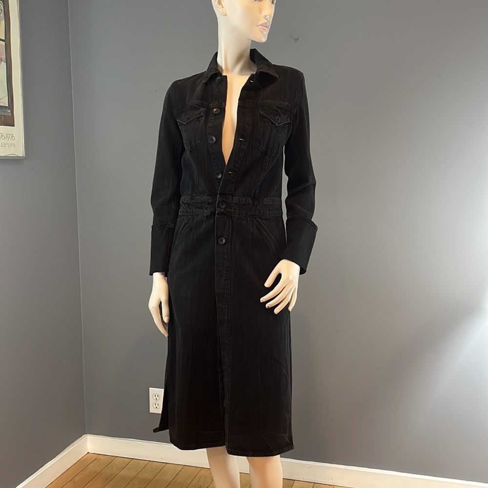 NWT Helmut Lang Black Cuffed Trench Coat XS